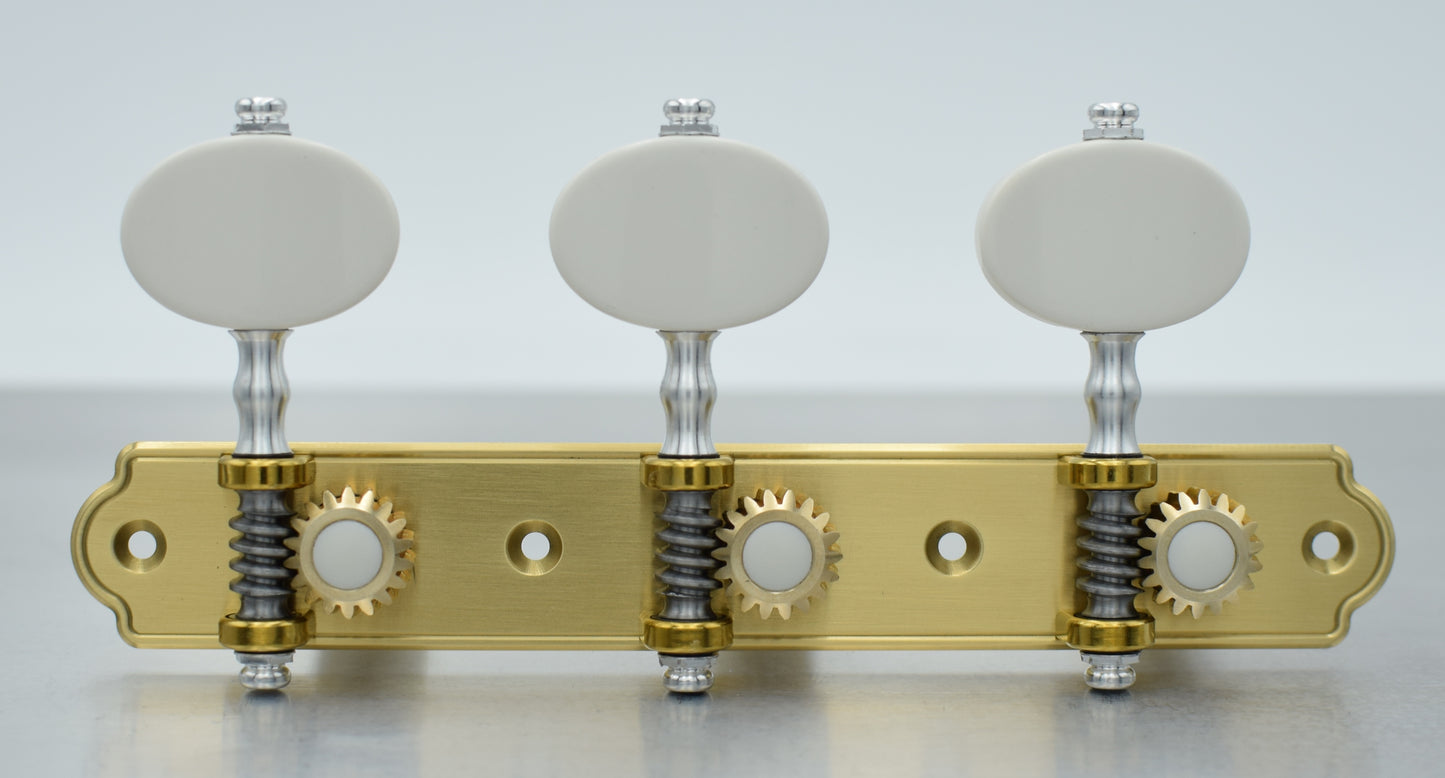 B-Ware: Trinity Brass, Minimalist, White Marble Buttons, Ivoroid Rollers