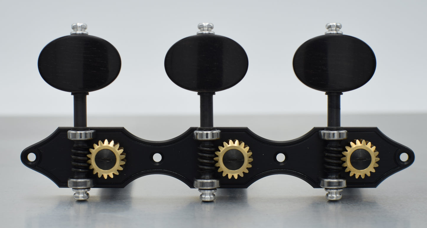 B-Ware: Landstorfer Aluminum, Black Anodized, Ebony Buttons, Black Rollers, Silver Pips