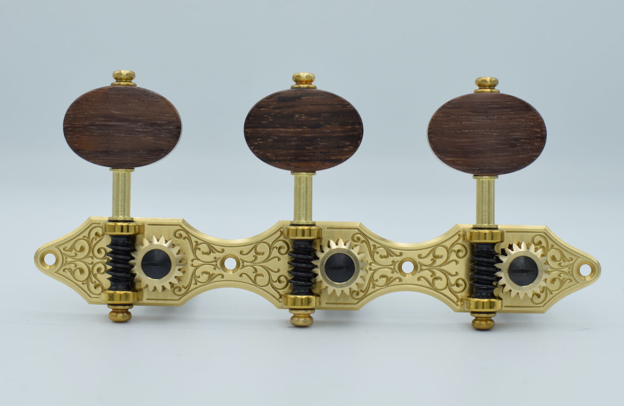 B-Ware: Landstorfer Brass Engraved, Wenge Buttons, Black Rollers