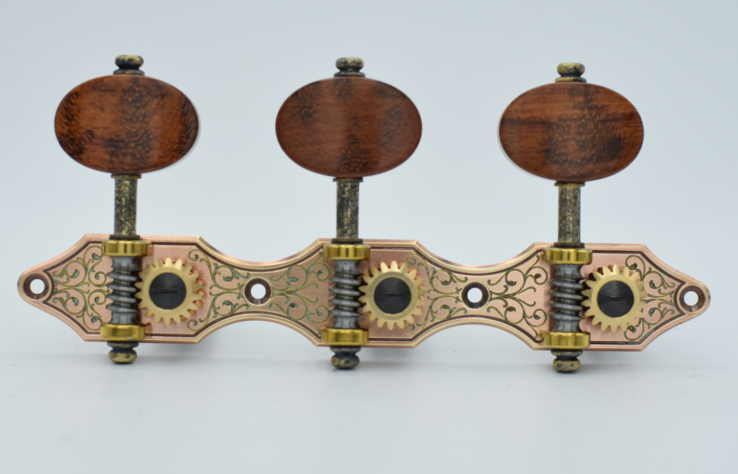 B-Ware: Landstorfer Brass, Vintage Copper Plated, Engraved, Snakewood Buttons, Black Rollers