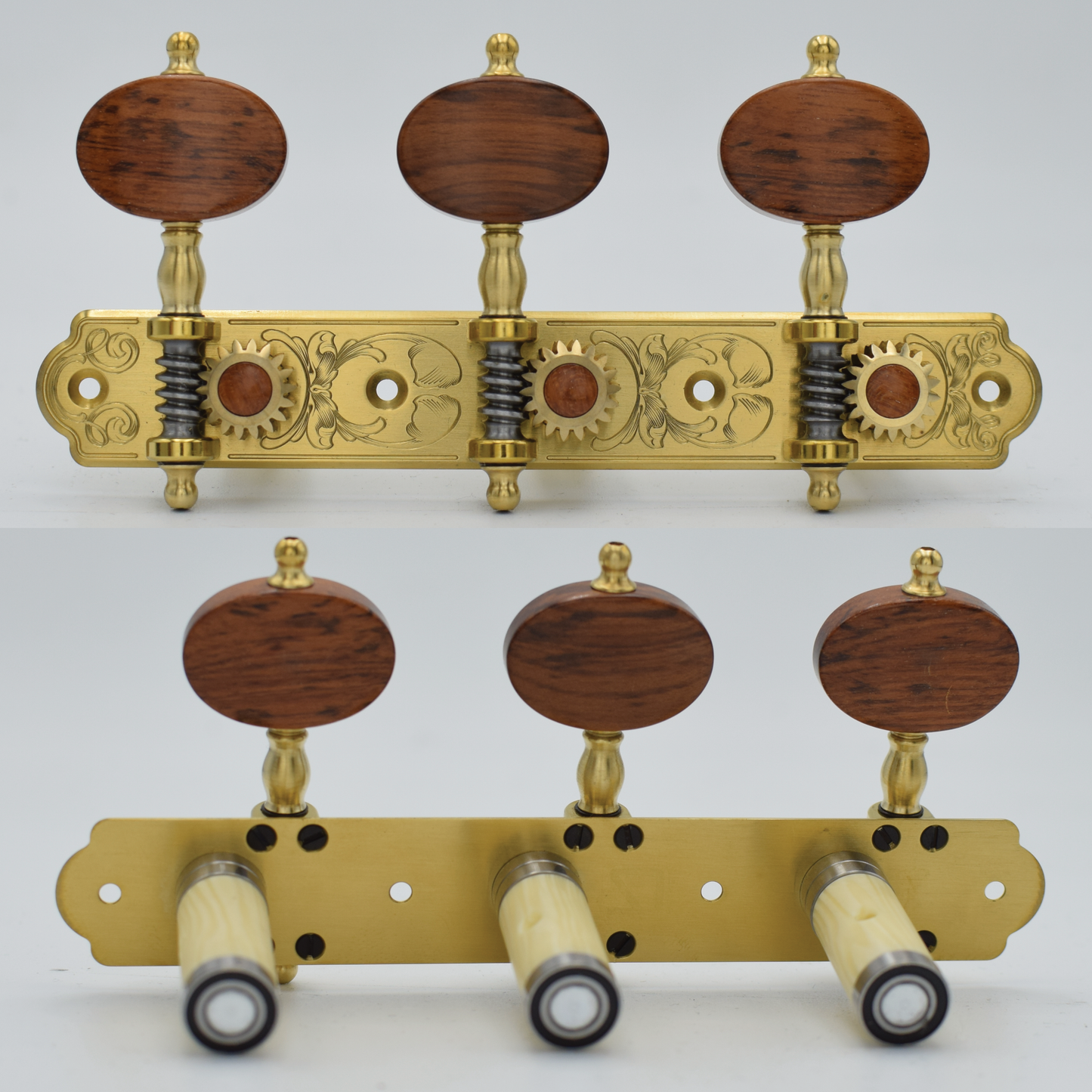 In Stock: Trinity Plate, Hand Engraving, Snakewood Buttons, Ivoroid Rollers