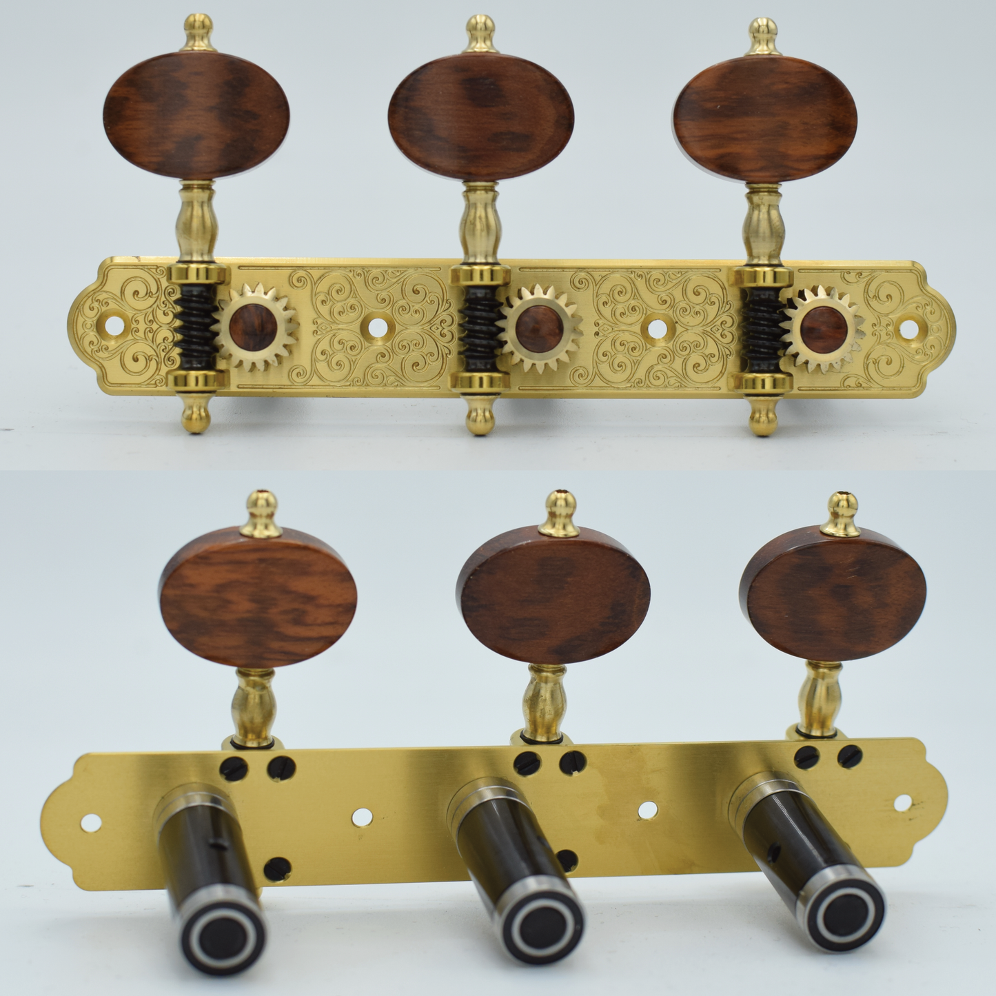In Stock: Trinity Plate, Scroll Engraving, Snakewood Buttons, Ivoroid Rollers