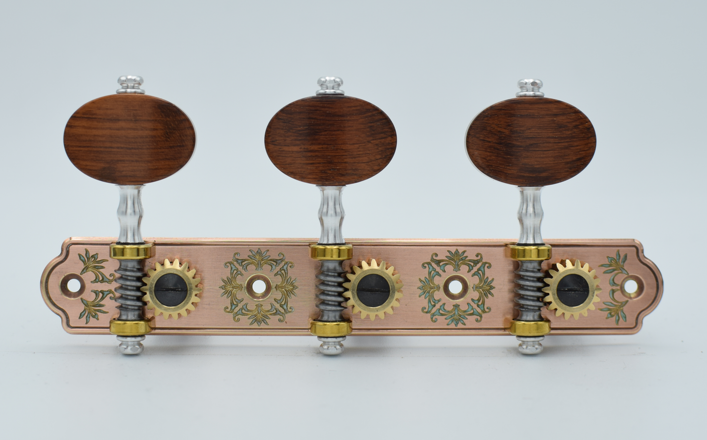 B-Ware: Trinity Brass, Vintage Copper Plated, Engraved, Snakewood Buttons, Black Rollers