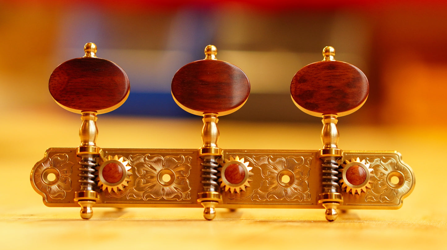 In Stock: Trinity Plate, Hand Engraving, Snakewood Buttons, Ivoroid Rollers