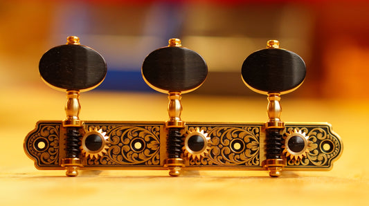 In Stock: Landstorfer Plate, Baroque Hand Engraving, Ebony Buttons, Black Rollers