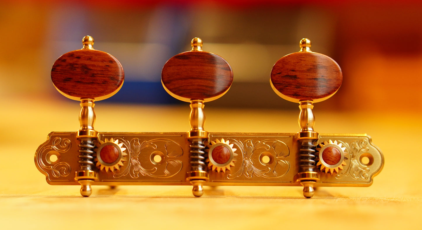 In Stock: Trinity Plate, Hand Engraving, Snakewood Buttons, Ivoroid Rollers