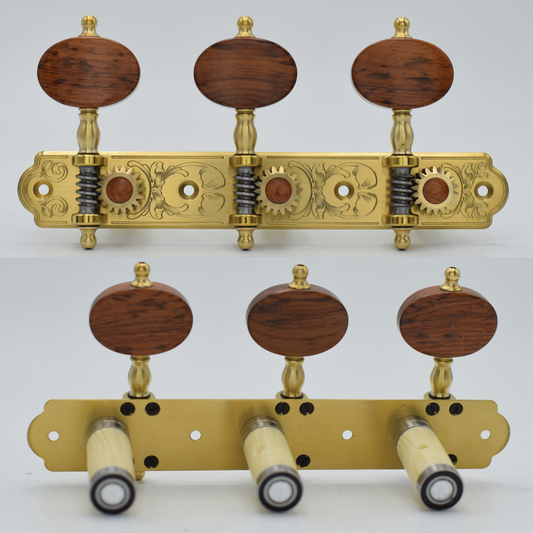 In Stock: Trinity Plate, Hand Engraving, Snakewood Buttons, Ivoroid Rollers