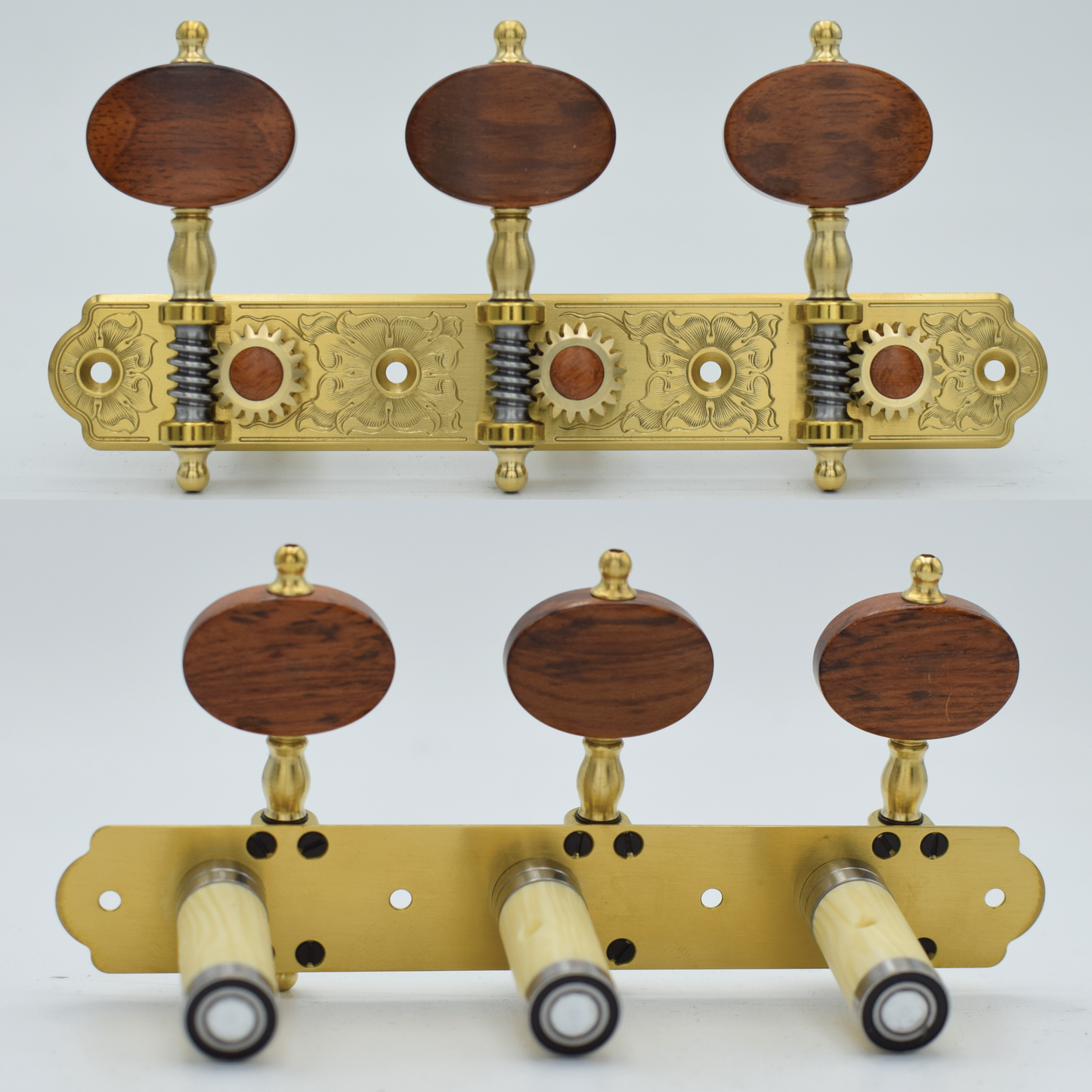 In Stock: Trinity Plate, Hand Engraving, Snakewood Buttons, Ivoroid Rollers