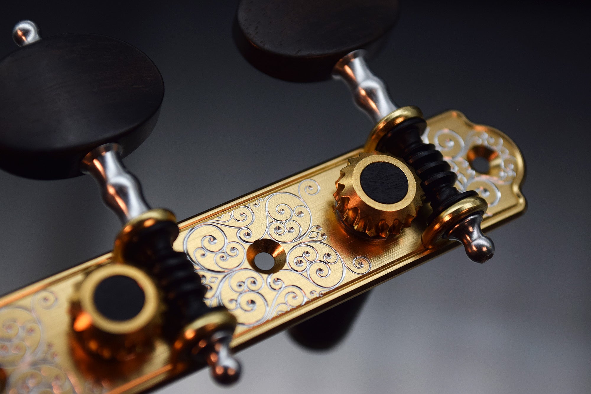 Trinity Plate, Aluminum, Scroll Engraving, Brass Plated