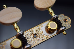 Trinity Plate, Brass, Scroll Engraving, Nickel Plated